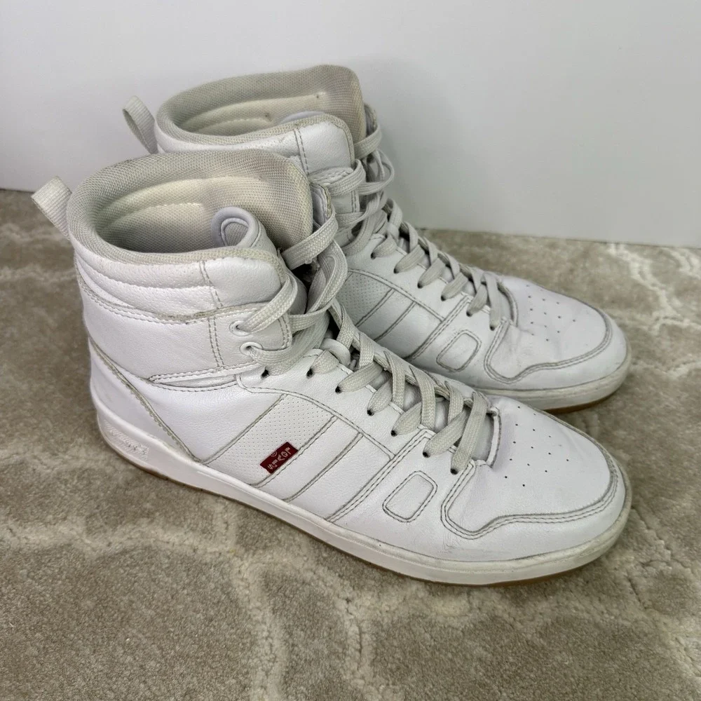 Levi's White High Top Sneakers‎ Size 8.5 Men's Shoes Preowned